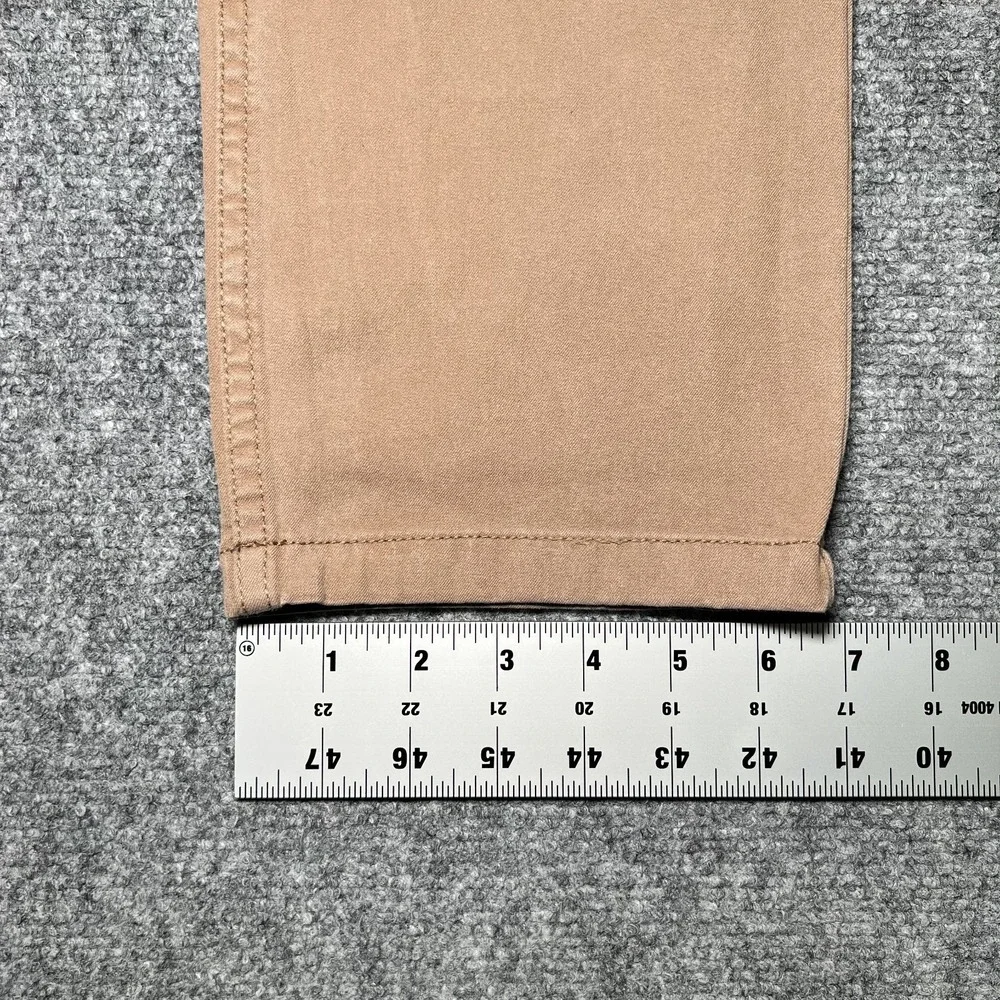 Mugsy Belmonts Slim Straight Stretch Chino Pants Tan Brown Men 34x30